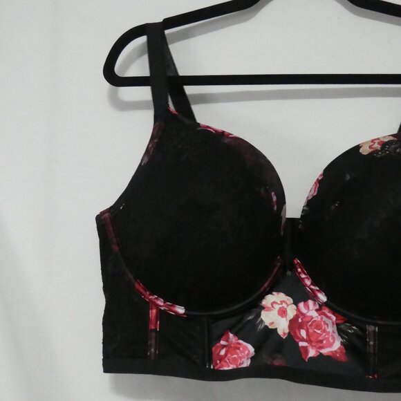TORRID CURVE | 40 DDD | Black Lace | Floral Supportive Bra - Picture 3 of 10